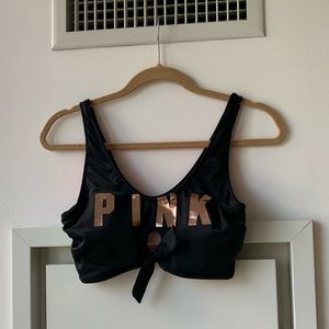 Victoria’s Secret Pink - black swimsuit top NWOT